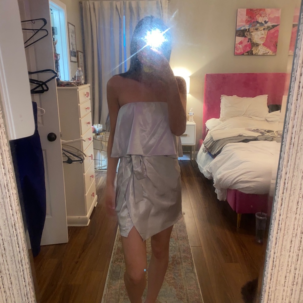 Silver Strapless Dress, great condition, size small